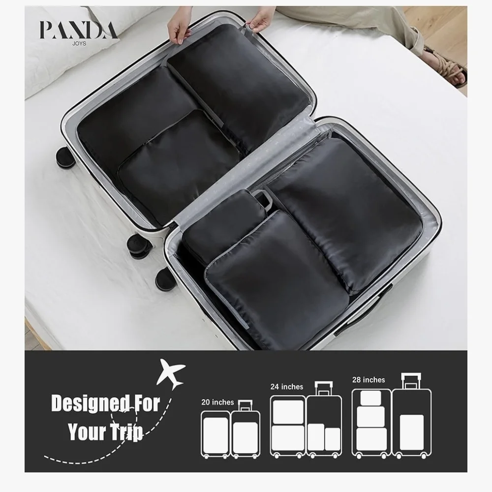 Packing Cubes Travel Accessories Packing Organizers Compression Bags Black